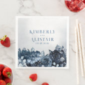 ダスティネイビーブルーピーニー結婚ズ紙ディナーナプキンス (インサイチュ)