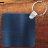 ダスティネイビーブルーフォイル3文字モノグラム キーホルダー (裏面)