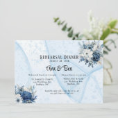 ダスティネイビーブルーフローラアルコールリハーサルディナー 招待状 (スタンド正面)
