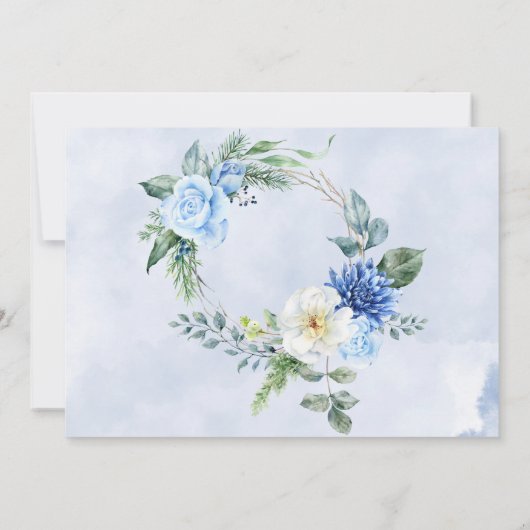 ダスティネイビーブルーフローラリハーサルディナー 招待状 (裏面)