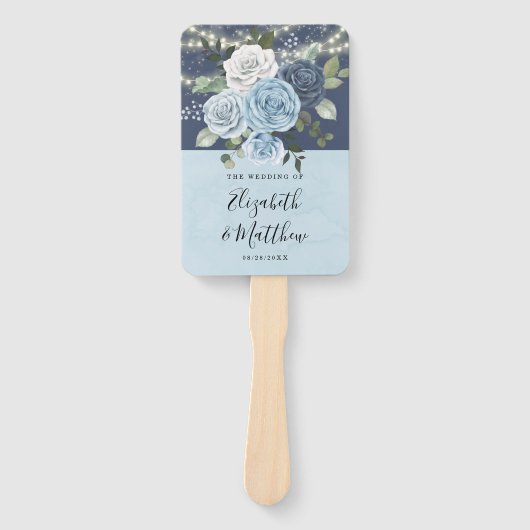 ダスティネイビーブルー牡丹カントリーライト結婚ズ ハンドファン (正面)