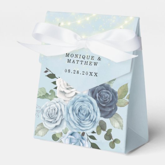 ダスティネイビーブルー牡丹カントリーライト結婚ズ フェイバーボックス (正面サイド)