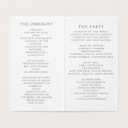 ダスティネイビーブルー赤面フローラ結婚式 プログラム (内部フラット)