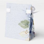 ダスティネイビーブルー金ゴールド牡丹ウォーターカラーシック結婚ズ フェイバーボックス (裏面サイド)