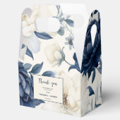 ダスティネイビーブルー&ホワイトフローラ水色結婚の色 フェイバーボックス (オープン)