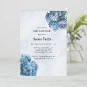 ダスティネイビー絵を描ピオニブライダルシャワー 招待状 (スタンド正面)