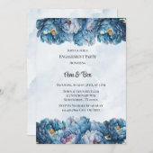 ダスティネイビー絵を描ピオニ婚約パーティ 招待状 (正面/裏面)