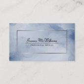 ダスティネイビー&シルバー抽象芸術水彩QRコード 名刺 (正面)