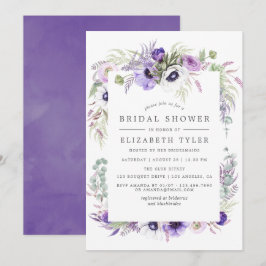 ダスティバイオレットウォーターフローラブライダルシャワー 招待状