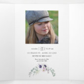 ダスティバイオレットウォーター色のフローラキンセアニラ 三つ折り招待状 (内部中)