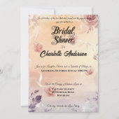 ダスティバラとアイボリーブライダルシャワー&レースアクセント 招待状 (正面)