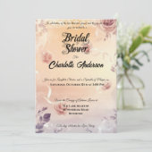 ダスティバラとアイボリーブライダルシャワー&レースアクセント 招待状 (スタンド正面)