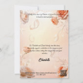 ダスティバラとアイボリーブライダルシャワー&レースアクセント 招待状 (裏面)