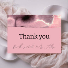 ダスティバラとブラックミニマモダンリスト サンキューカード