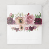 ダスティバラとブルゴーニュ赤フローラヴィンテージウェディング プレイスカード (外部開封)