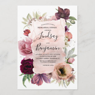 ダスティバラとマルサラレッドフローラリハーサルディナー 招待状