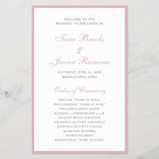 ダスティバラエレガントバフォーマルジェット結婚式 プログラム チラシ (正面)