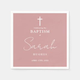 ダスティバラエレガントミニマリストバプテスマ《キリスト教》洗礼式や命名式 スタンダードカクテルナプキン