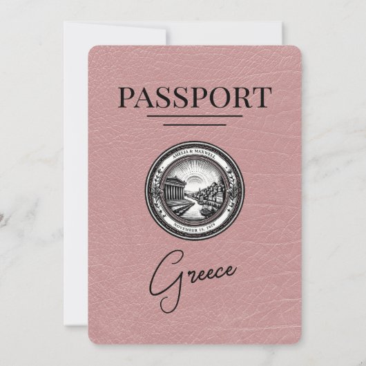 ダスティバラギリシャパスポート結婚式招待状 招待状 (裏面)