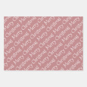 ダスティバラクリスマスタイポグラフィモダン休日 ラッピングペーパーシート (正面)