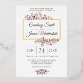 ダスティバラサザンコットンボル結婚ボタニカル 箔招待状 (正面)