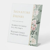 ダスティバラセージ結婚グリーンのシグネチャードリンク 台座サイン (正面)