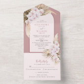 ダスティバラトロピカルパンパスグラス結婚ラン オールインワン招待状 (内側)