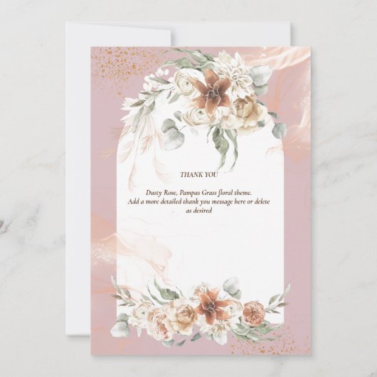 ダスティバラパンパスグラスフローラ写真ありがとう サンキューカード (裏面)