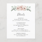 ダスティバラピンクフローラ予算結婚式招待状 チラシ (裏面)