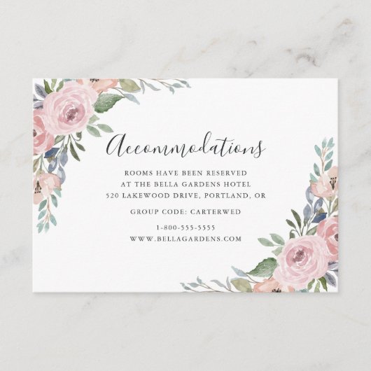 ダスティバラピンクフローラ結婚ズホテルアコモデーション エンクロージャーカード (正面)