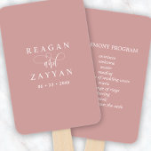 ダスティバラピンクミニマル結婚式 プログラム ハンドファン