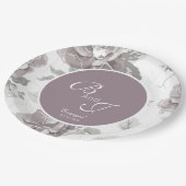 ダスティバラピンク婚約パーティ紙プラ ペーパープレート (アングル)