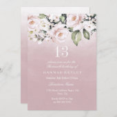 ダスティバラピンク赤面ガールズ13thバースデーパーティー 招待状 (正面/裏面)