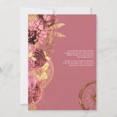 ダスティバラピンク金ゴールドエレガントシャルロキンセアニェラ 招待状 (裏面)