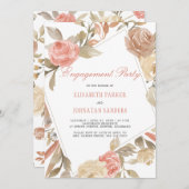 ダスティバラピーチクリームフローラ婚約パーティ 招待状 (正面/裏面)