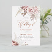 ダスティバラフォイルエレガンス赤面フローラ結婚ズ 箔招待状 (立ち正面)