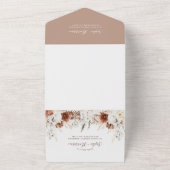ダスティバラフローラオーキッドモーヴベージュ結婚ボホズ オールインワン招待状 (外側)