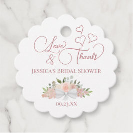 ダスティバラフローララブ&感謝していブライダルシャワー フェイバータグ