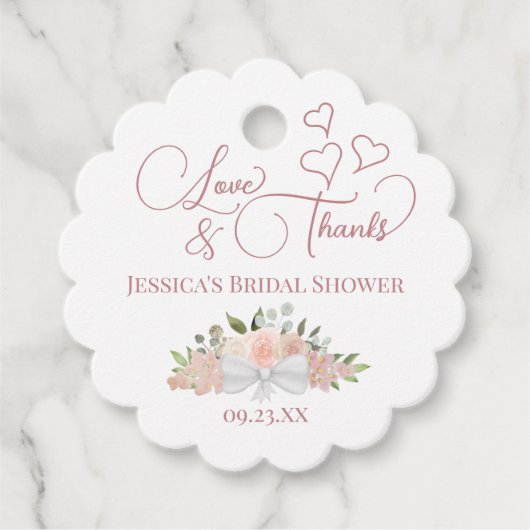 ダスティバラフローララブ&感謝していブライダルシャワー フェイバータグ (正面)