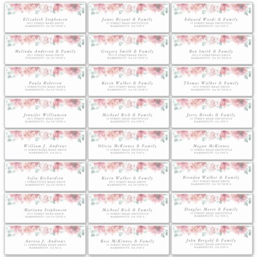 ダスティバラフローラ個人ゲスト住所 シール (正面)