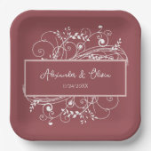 ダスティバラフローリッシュウェディングシャワー紙プレート ペーパープレート (正面)