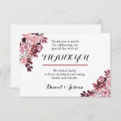 ダスティバラブルゴーニュ結婚フローラサンキューカード サンキューカード (正面/裏面)