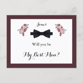 ダスティバラブルゴーニュ花婿介添人リクエストカード ポストカード