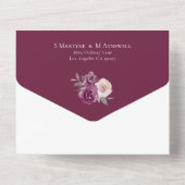 ダスティバラブルゴーニュ赤面フローラ結婚ズ オールインワン招待状 (裏面)