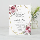 ダスティバラブルゴーニュ金ゴールドフローラブライダルシャワー 招待状 (スタンド正面)