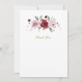 ダスティバラブルゴーニュ金ゴールドフローラブライダルシャワー 招待状 (裏面)