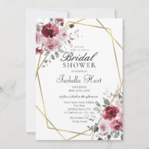 ダスティバラブルゴーニュ金ゴールドフローラブライダルシャワー