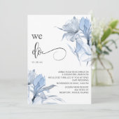 *~*ダスティバラブルーフローラRSVP - QR 結婚 AR15 招待状 (スタンド正面)