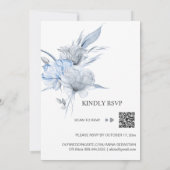 *~*ダスティバラブルーフローラRSVP - QR 結婚 AR15 招待状 (裏面)