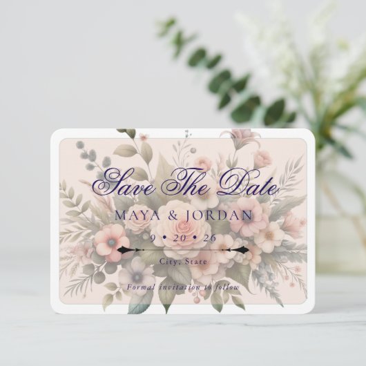 ダスティバラボタニカルセーブ日付エレガントフローラ 招待状 (スタンド正面)